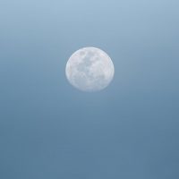 moon on blue sky in nature